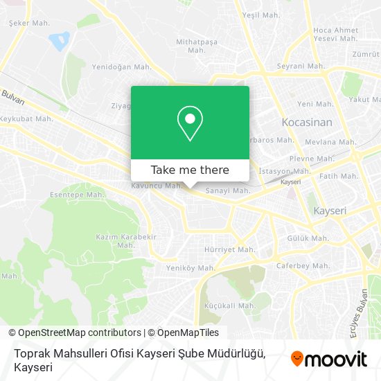 Toprak Mahsulleri Ofisi Kayseri Şube Müdürlüğü map