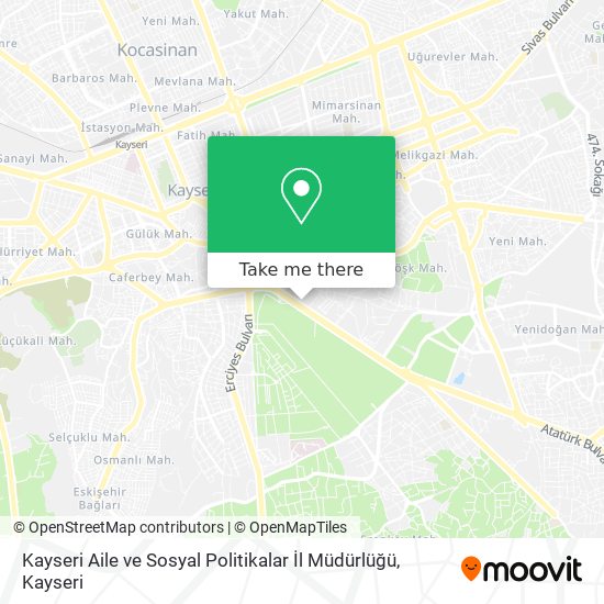 Kayseri Aile ve Sosyal Politikalar İl Müdürlüğü map