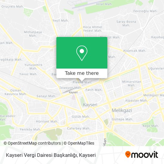 Kayseri Vergi Dairesi Başkanlığı map