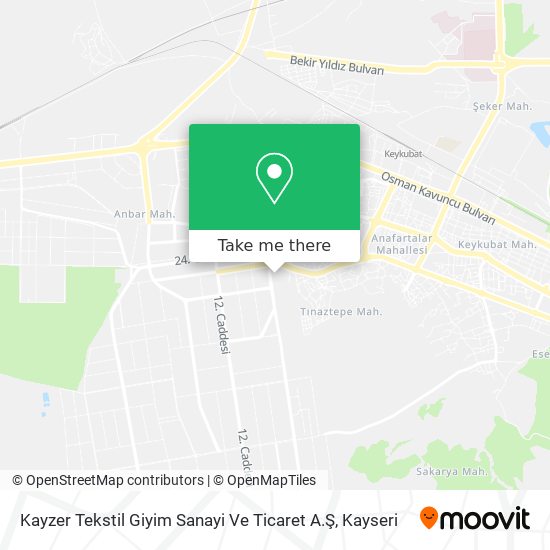 Kayzer Tekstil Giyim Sanayi Ve Ticaret A.Ş map