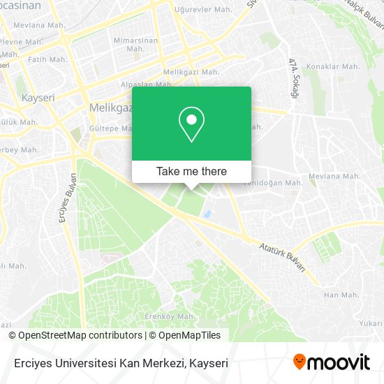 Erciyes Universitesi Kan Merkezi map
