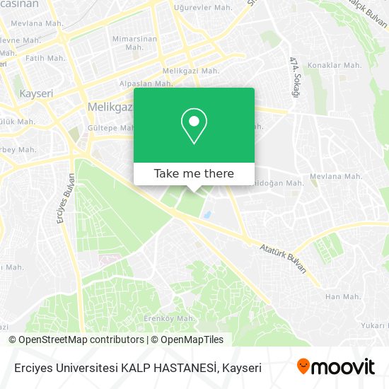 Erciyes Universitesi KALP HASTANESİ map