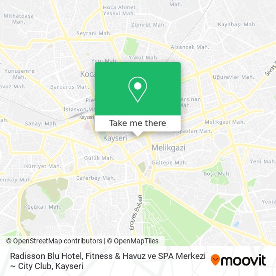 Radisson  Blu Hotel, Fitness & Havuz ve SPA Merkezi ~ City Club map