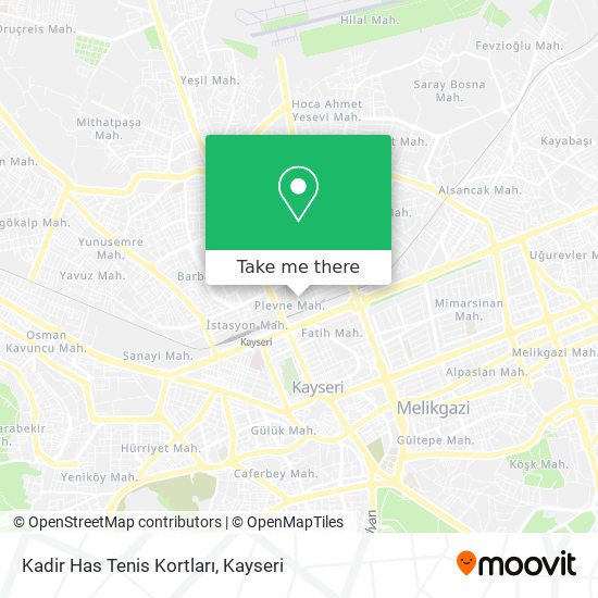 Kadir Has Tenis Kortları map