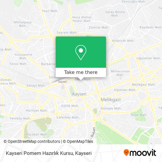 Kayseri Pomem Hazırlık Kursu map