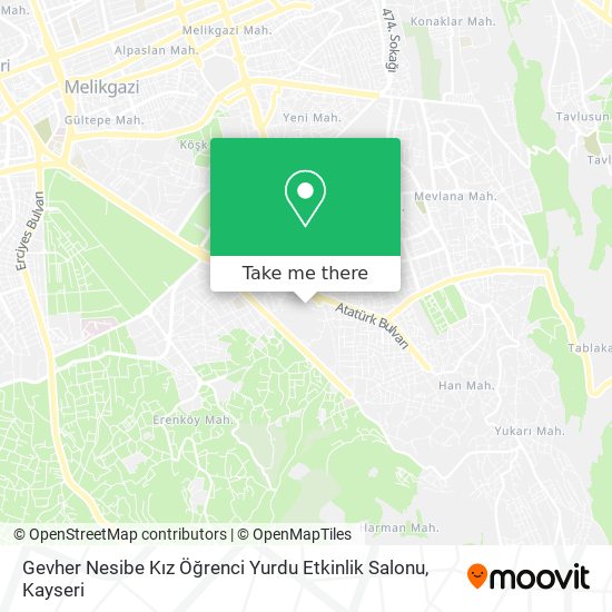 Gevher Nesibe Kız Öğrenci Yurdu Etkinlik Salonu map