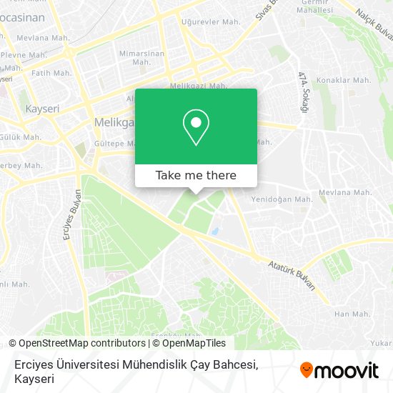Erciyes Üniversitesi Mühendislik Çay Bahcesi map