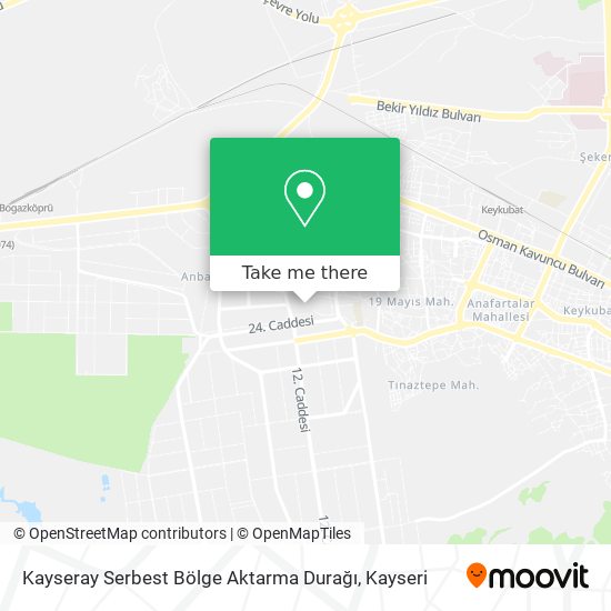 Kayseray Serbest Bölge Aktarma Durağı map