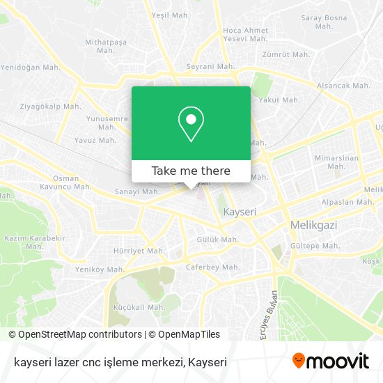 kayseri lazer cnc işleme merkezi map