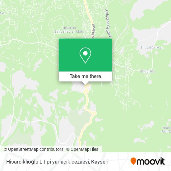 Hisarcıklıoğlu L tipi yarıaçık cezaevi map