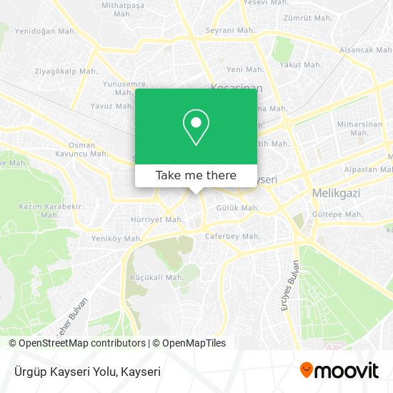 Ürgüp Kayseri Yolu map