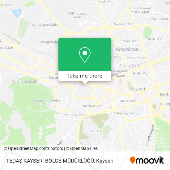 TEDAŞ KAYSERİ BÖLGE MÜDÜRLÜĞÜ map