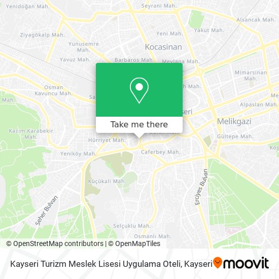 Kayseri Turizm Meslek Lisesi Uygulama Oteli map