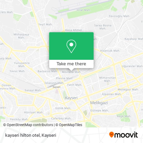 kayseri hilton otel map