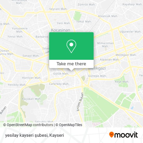 yesilay kayseri şubesi map