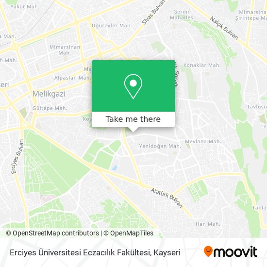Erciyes Üniversitesi Eczacılık Fakültesi map