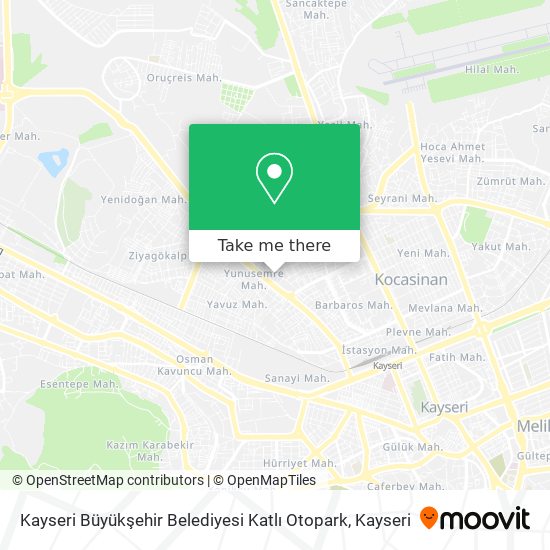 Kayseri Büyükşehir Belediyesi Katlı Otopark map