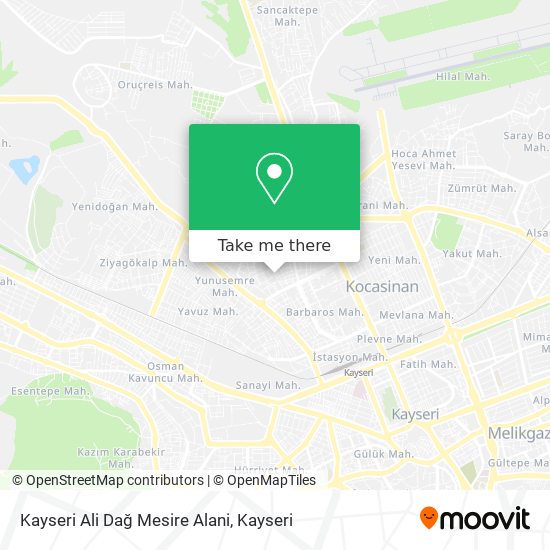 Kayseri Ali Dağ Mesire Alani map