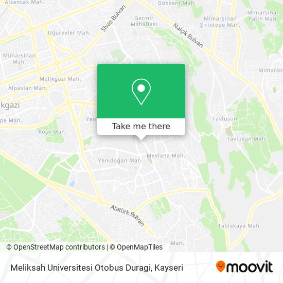 Meliksah Universitesi Otobus Duragi map