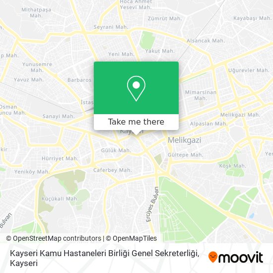 Kayseri Kamu Hastaneleri Birliği Genel Sekreterliği map
