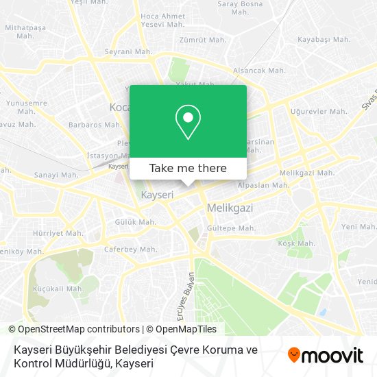 Kayseri Büyükşehir Belediyesi Çevre Koruma ve Kontrol Müdürlüğü map