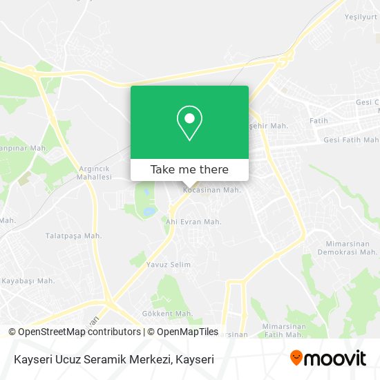 Kayseri Ucuz Seramik Merkezi map