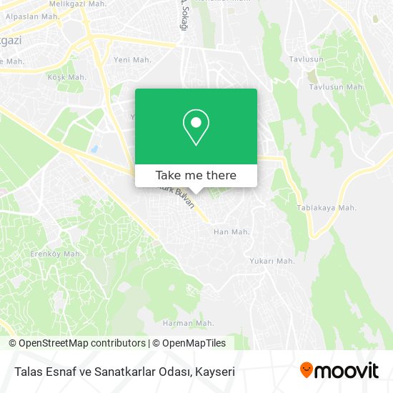 Talas Esnaf ve Sanatkarlar Odası map