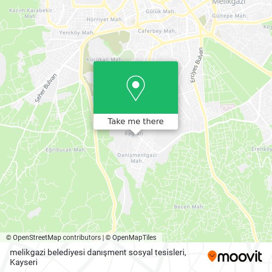 melikgazi belediyesi danışment sosyal tesisleri map