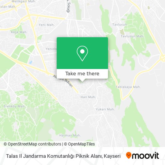 Talas Il Jandarma Komutanlığı Piknik Alanı map