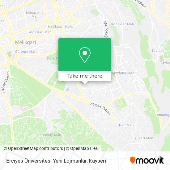 Erciyes Üniversitesi Yeni Lojmanlar map