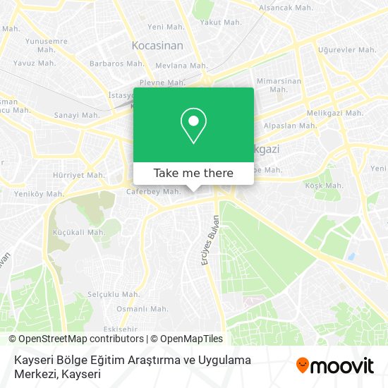 Kayseri Bölge Eğitim Araştırma ve Uygulama Merkezi map