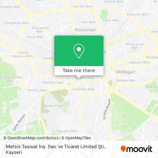 Metsis Tesisat İnş. San. ve Ticaret Limited Şti. map