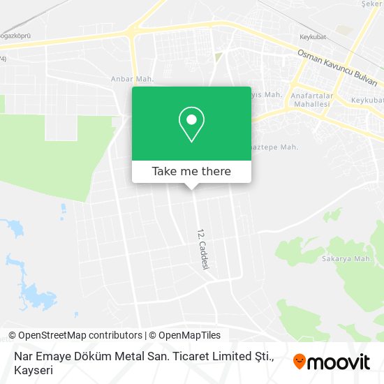 Nar Emaye Döküm Metal San. Ticaret Limited Şti. map