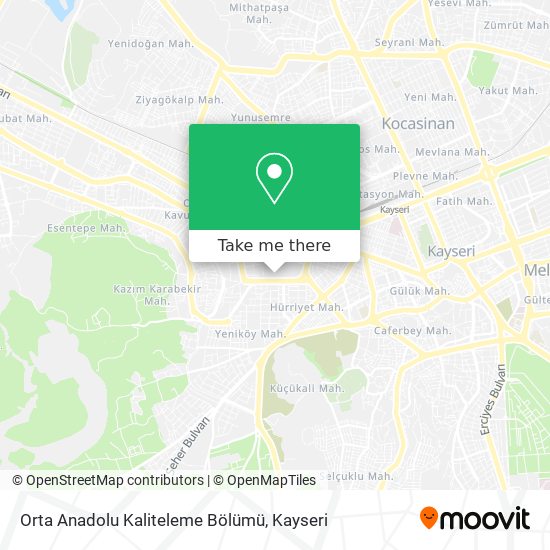 Orta Anadolu Kaliteleme Bölümü map