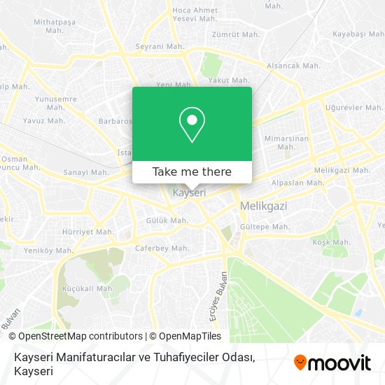 Kayseri Manifaturacılar ve Tuhafiyeciler Odası map