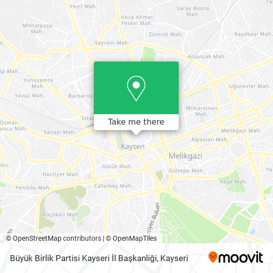 Büyük Birlik Partisi Kayseri İl Başkanliği map