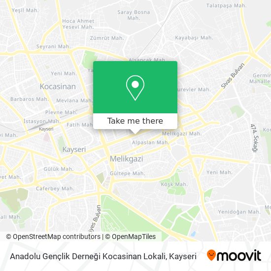 Anadolu Gençlik Derneği Kocasinan Lokali map