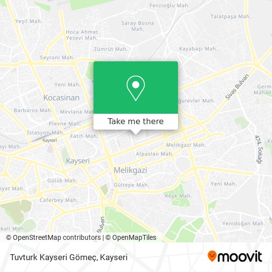 Tuvturk Kayseri Gömeç map