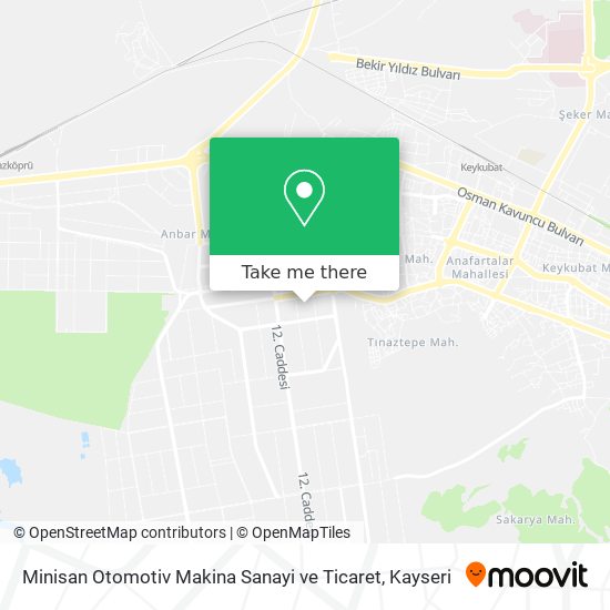 Minisan Otomotiv Makina Sanayi ve Ticaret map