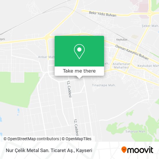 Nur Çelik Metal San. Ticaret Aş. map
