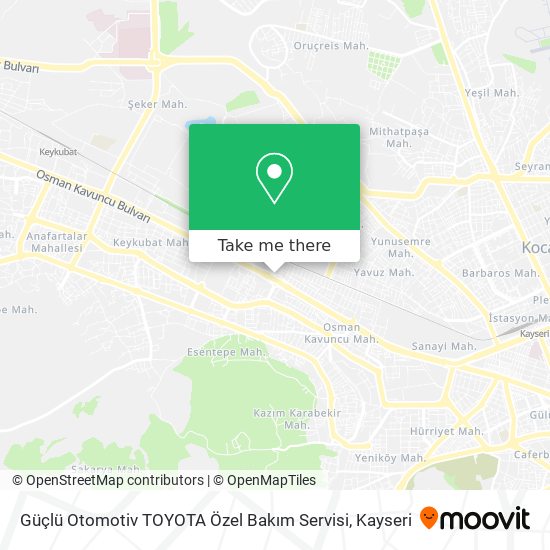 Güçlü Otomotiv TOYOTA Özel Bakım Servisi map