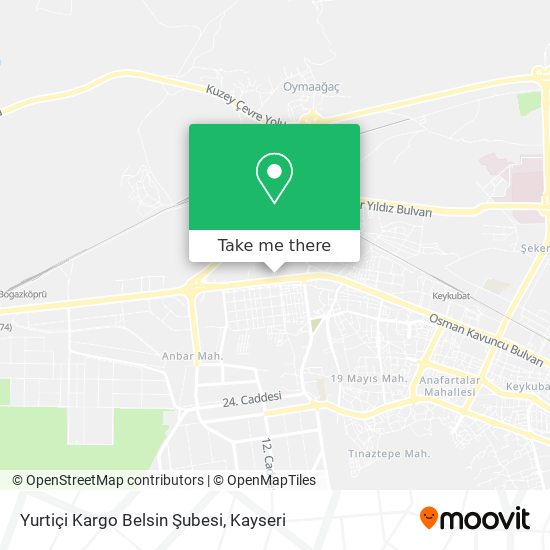 Yurtiçi Kargo Belsin Şubesi map