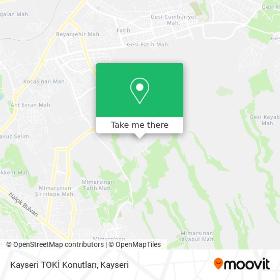 Kayseri TOKİ Konutları map