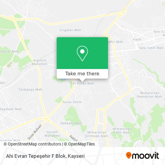 Ahi Evran Tepeşehir F Blok map