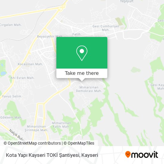 Kota Yapı Kayseri TOKİ Şantiyesi map