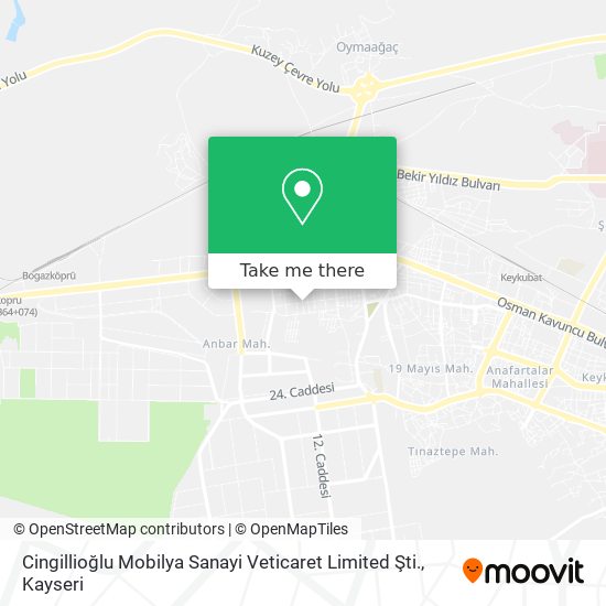 Cingillioğlu Mobilya Sanayi Veticaret Limited Şti. map