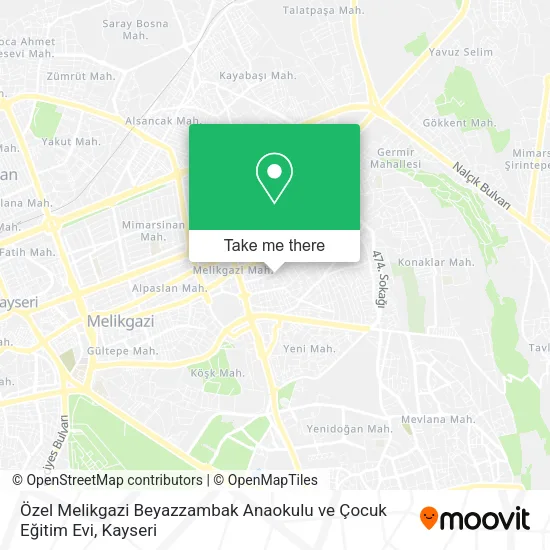 Özel Melikgazi Beyazzambak Anaokulu ve Çocuk Eğitim Evi map