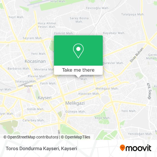 Toros Dondurma Kayseri map