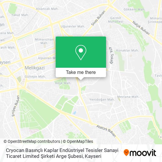 Cryocan Basınçlı Kaplar Endüstriyel Tesisler Sanayi Ticaret Limited Şirketi Arge Şubesi map