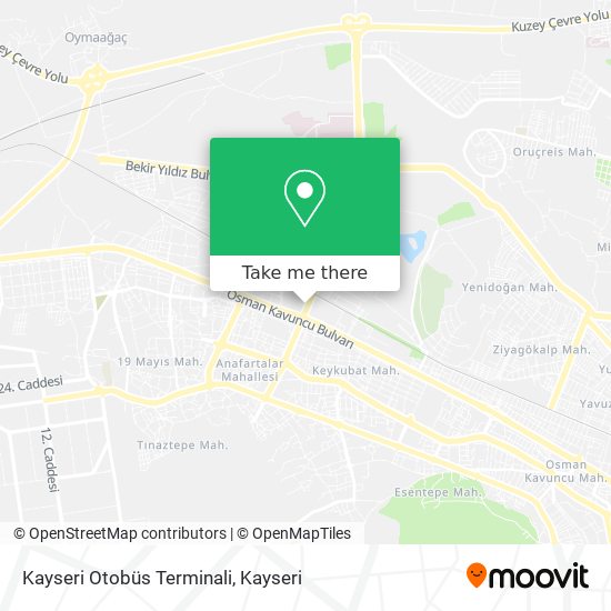 Kayseri Otobüs Terminali map